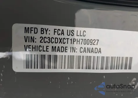 2023 Dodge Charger R/T из США, поврежденный, VIN 2C3CDXCT1PH700927